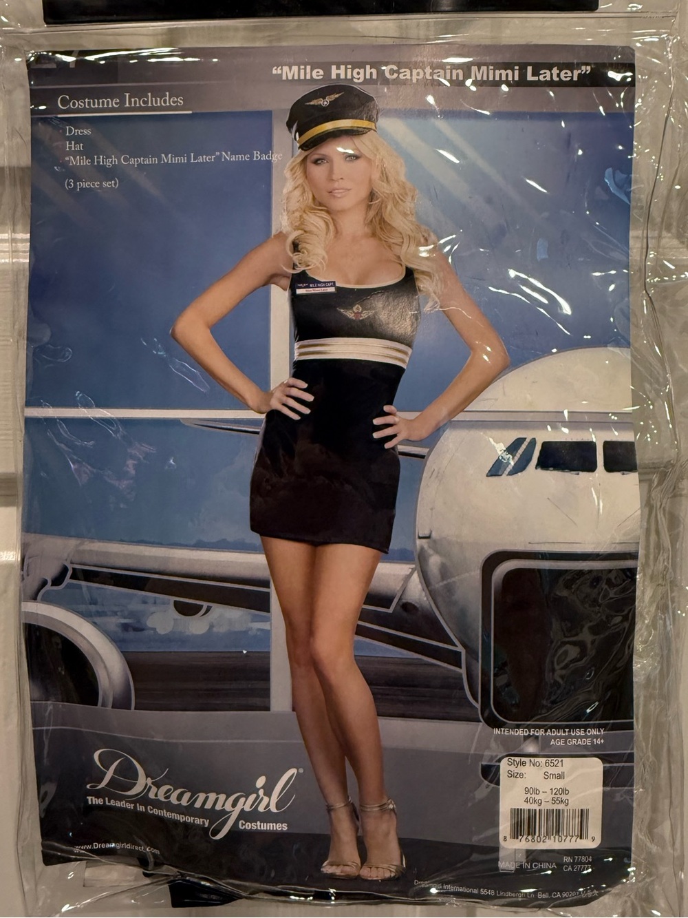 Halloween Costume Black & White Pilot/Captain Mini Dress